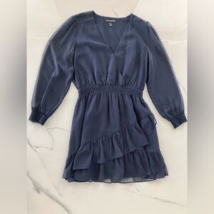 Banana Republic Navy Polka Dot Dress – Size: Petite M